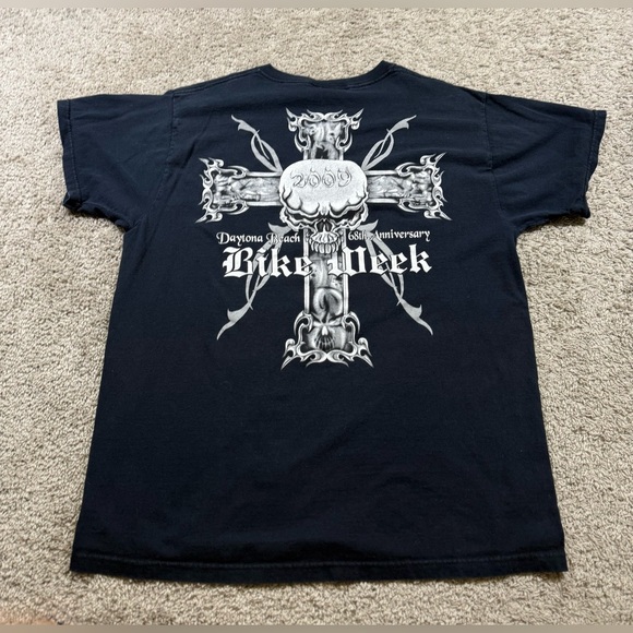 Daytona Bike Week 68th Anniversary Affliction Style Shirt Grunge Bikercore L - Picture 1 of 7